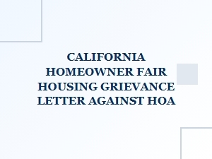 Filing a Fair Housing Grievance Against Your California Hoa