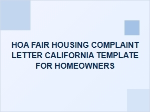 How to File a Hoa Fair Housing Complaint in California