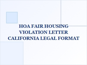 How to Write a Hoa Fair Housing Violation Letter in California