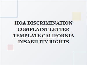 Filing a Hoa Discrimination Complaint for Disability Rights in California